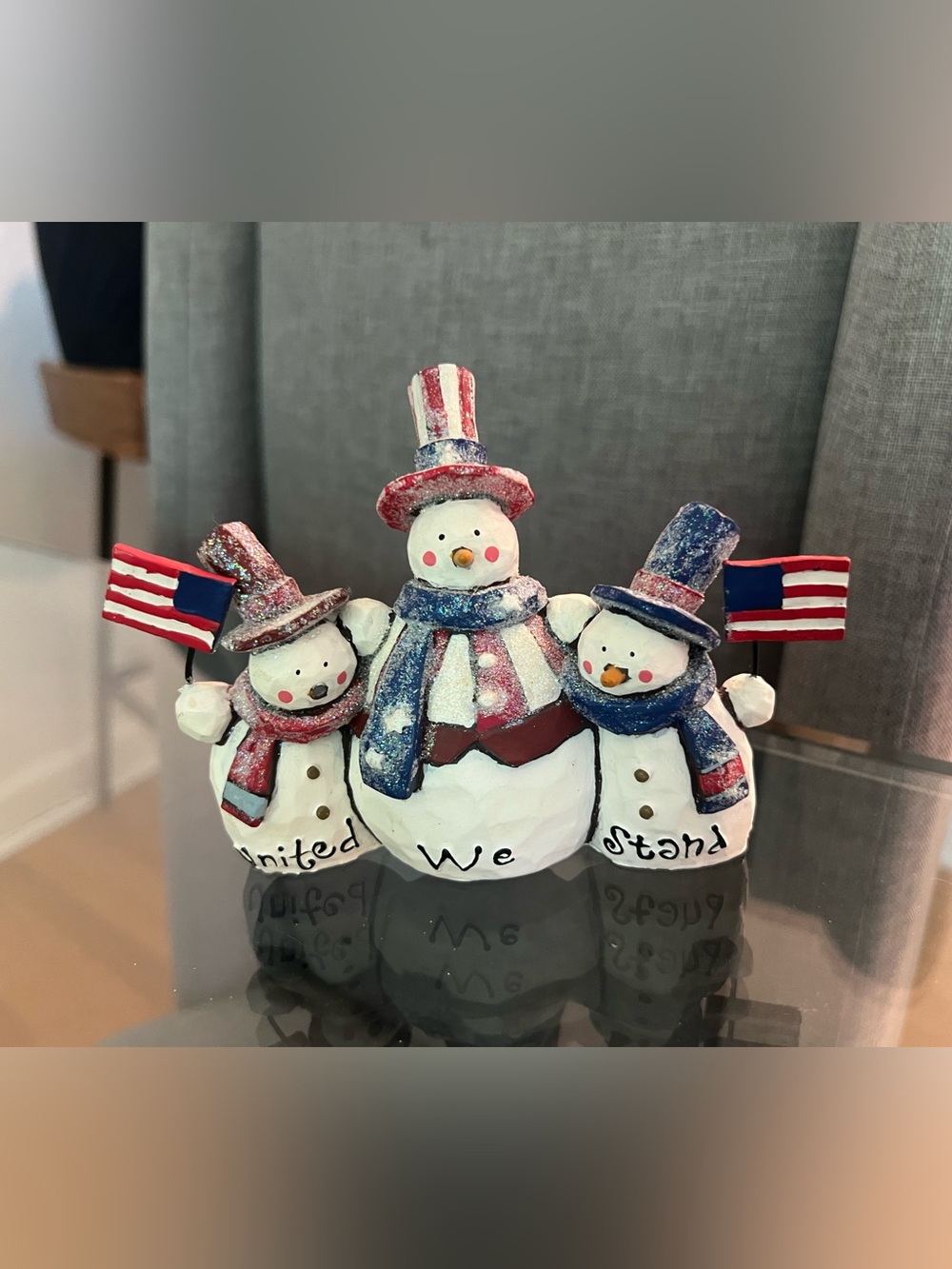 Kurt Adler Santa’s World Welcome Main Street United We Stand Patriotic Snowman